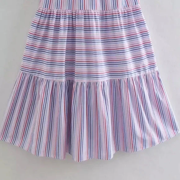 Ella Striped Smocked Strappy Open Back Tiered Maxi Dress - Picture 8 of 8